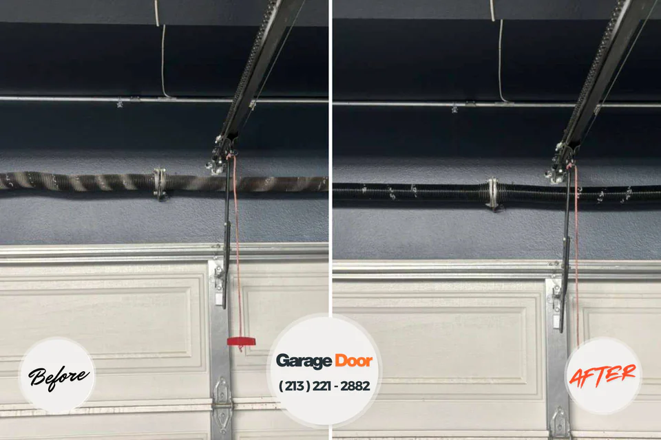 Before and after: garage door repair Kewaunee, WI